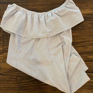 Speechless navy seersucker dress